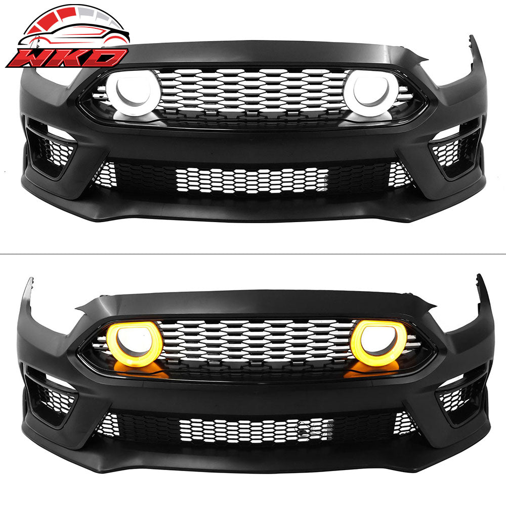 For 15-17 Ford Mustang Mach 1 Style Front Bumper Cover LED Grille 2024 Headlight