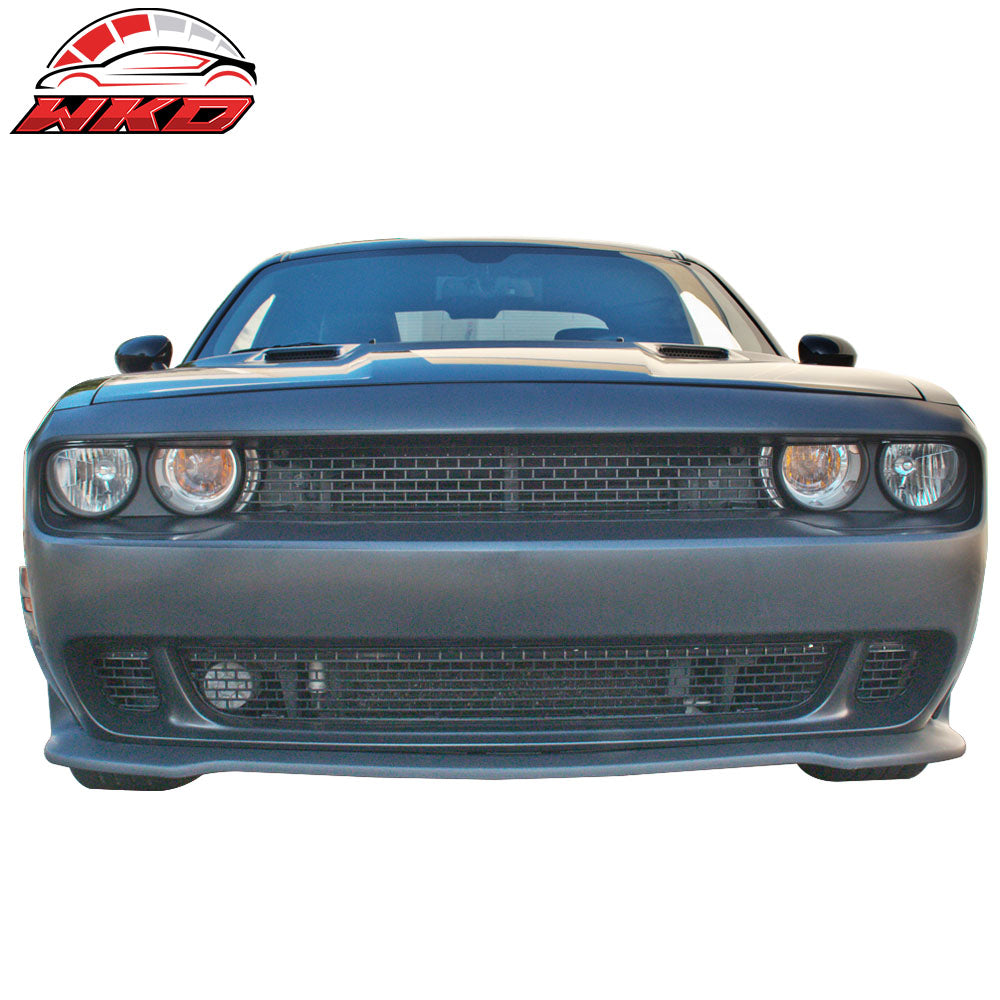 Fits 08-14 Dodge Challenger Front Bumper Cover & SRT Front Lip & Headlights