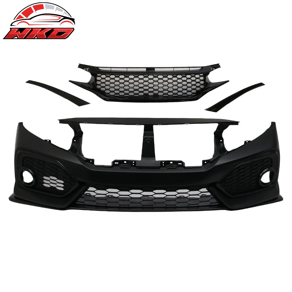 2016-21 Honda Civic OE Style Front Bumper Cover Conversion Kit W/Grille PP | Wholesale