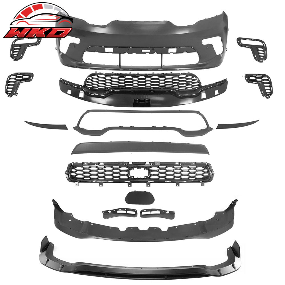 Fits 21-25 Dodge Durango Front Bumper Cover 21+ Hellcat Style Conversion w/ Lip