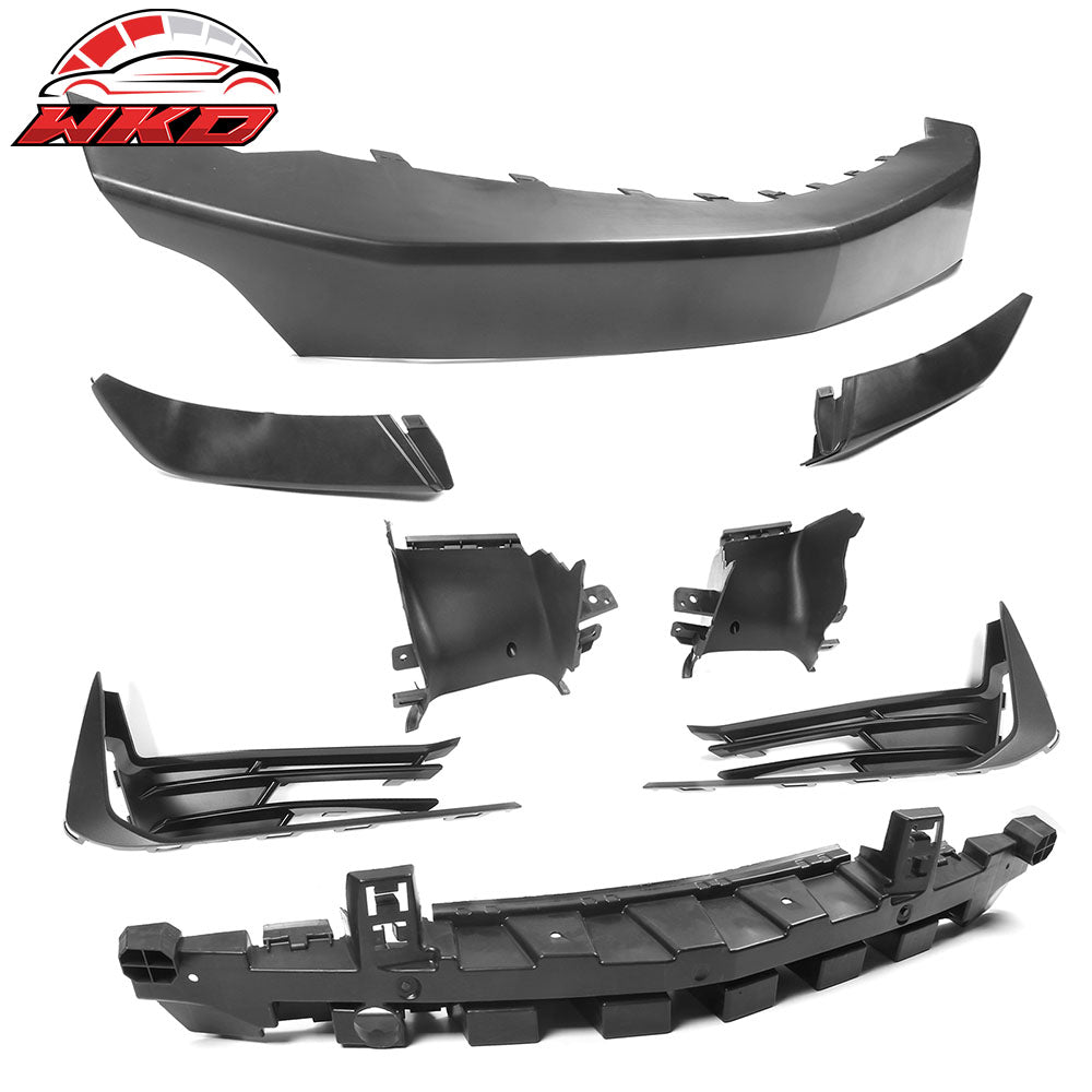Fits 19-24 Camaro 19 SS Front Bumper Cover LED Turn Signal DRL + Gloss Black Lip
