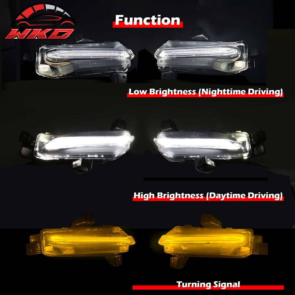 Fits 19-24 Camaro 19 SS Front Bumper Cover LED Turn Signal DRL + Gloss Black Lip