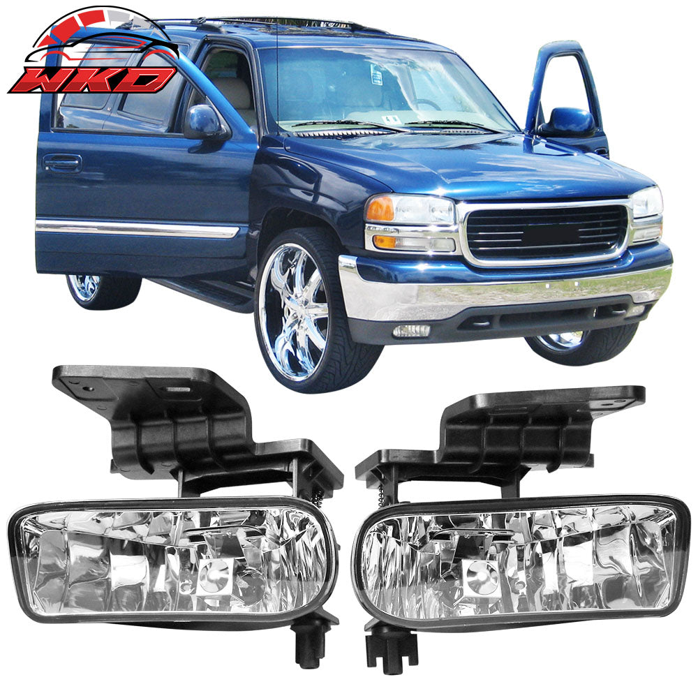 Fit 99-02 Chevy Silverado 00-06 Suburban Tahoe Front Bumper Fog Lights Clear Len