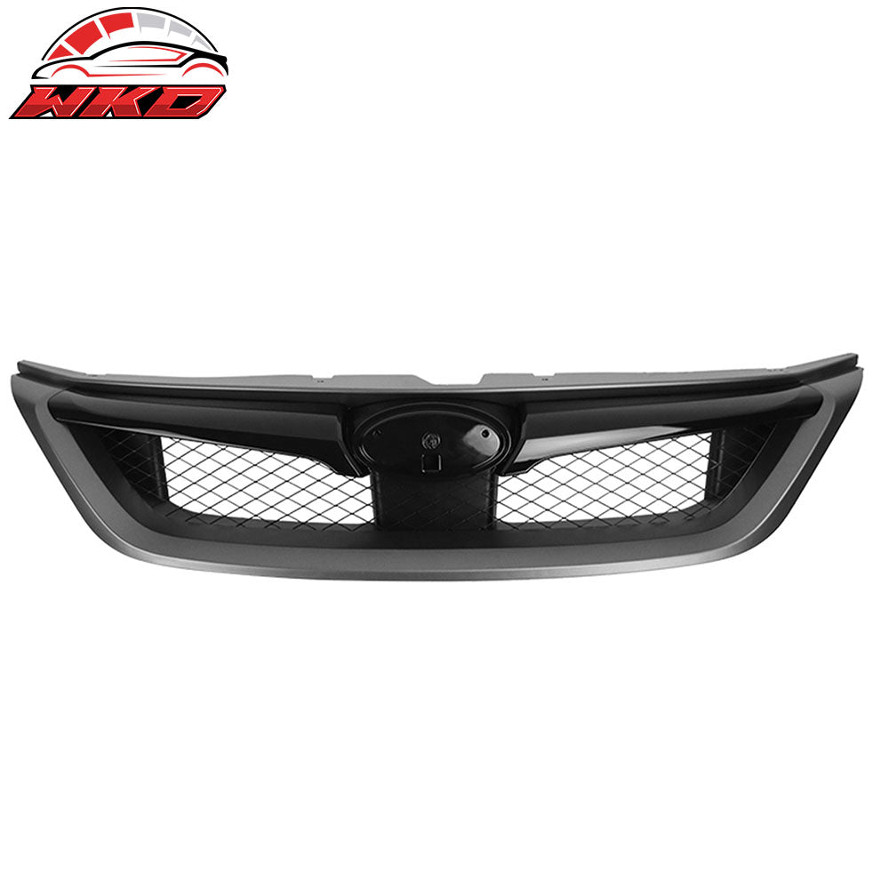 Fits 11-14 Subaru Impreza WRX STI OE Front Bumper Grille Gloss Black W/ Gray