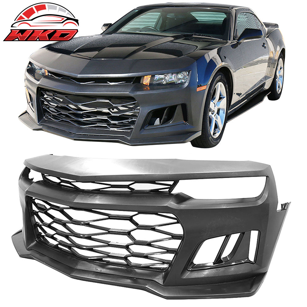 Fits 14-15 Chevy Camaro ZL1 Style Aluminum Front Bumper Hood + Bumper Cover PP