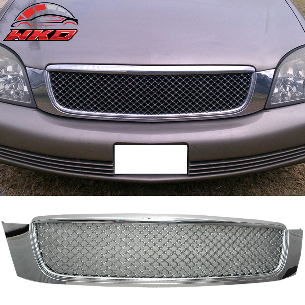 Fit 00-05 Cadillac Deville Diamond Mesh Style Front Bumper Hood Grill Grille ABS
