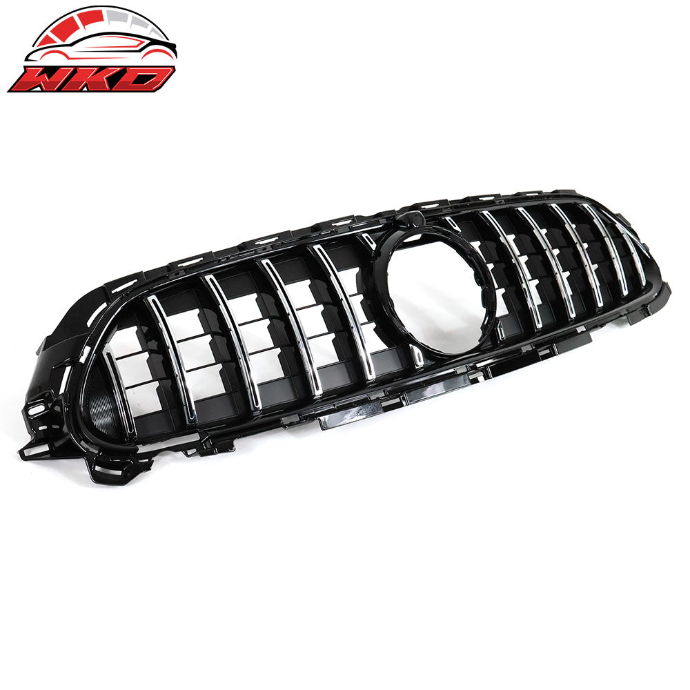 Fits 21-23 Benz W213 E Class AMG GT Chrome Gloss Black Front Bumper Hood Grille
