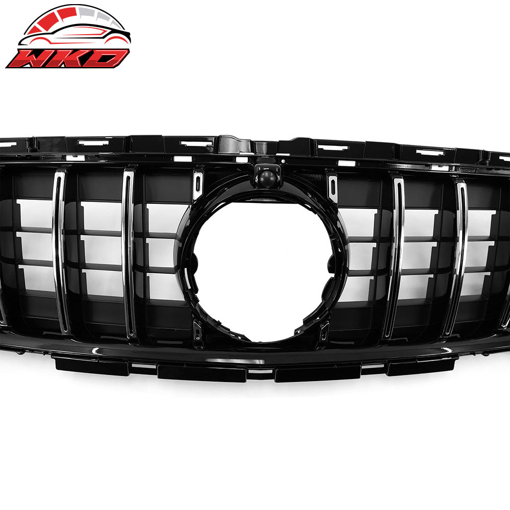 Fits 21-23 Benz W213 E Class AMG GT Chrome Gloss Black Front Bumper Hood Grille