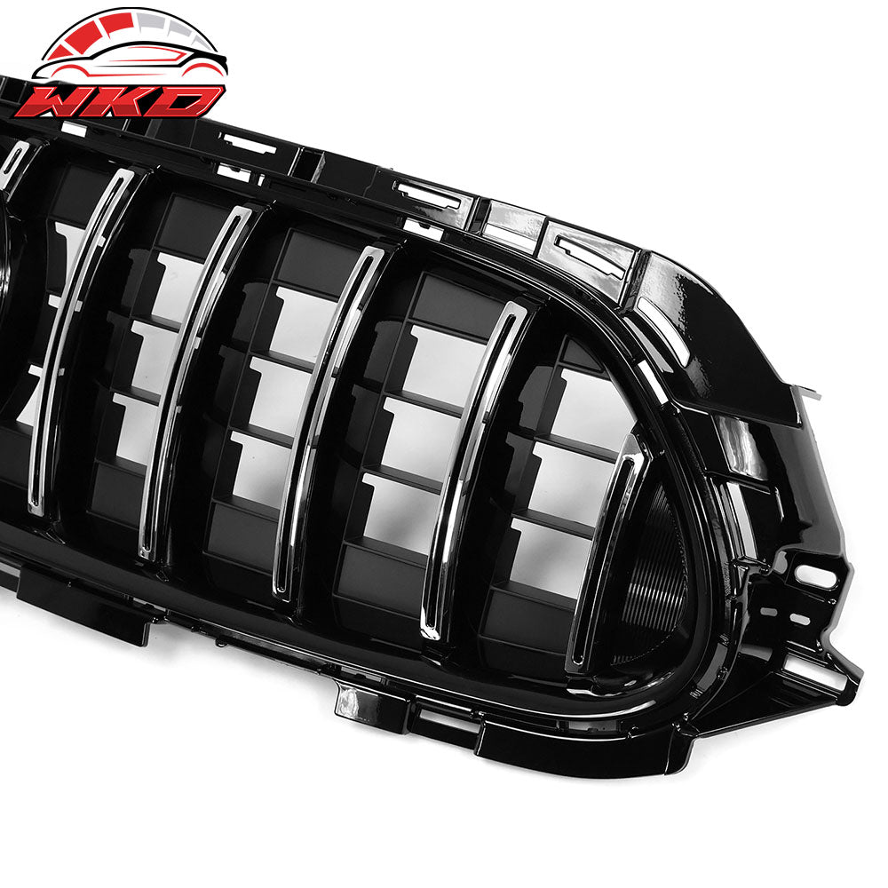 Fits 21-23 Benz W213 E Class AMG GT Chrome Gloss Black Front Bumper Hood Grille