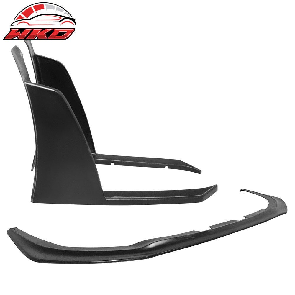 11-14 Subaru WRX STI Front Bumper Lip + Front Winglets IKON V6 Style PU | Wholesale