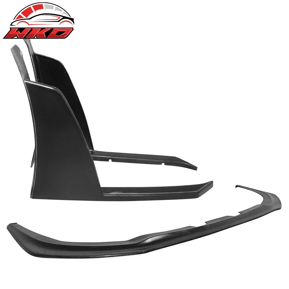 11-14 Subaru WRX STI Front Bumper Lip + Front Winglets IKON V6 Style PU | Wholesale