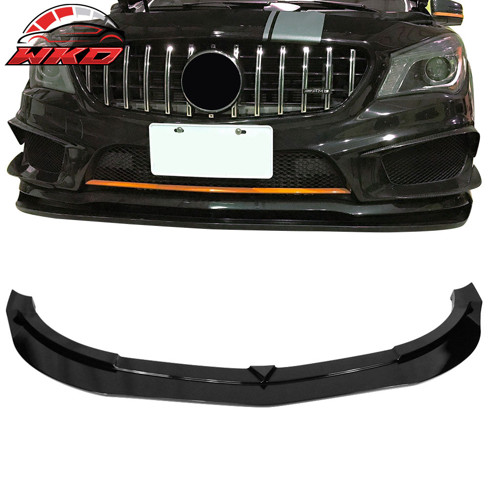 Fits 14-16 Mercedes-Benz C117 CLA Class Revo Style Front Bumper Lip Gloss Black