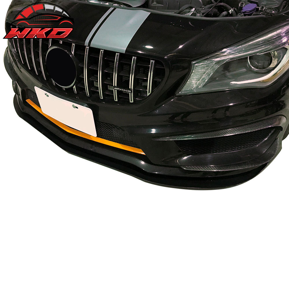 Fits 14-16 Mercedes-Benz C117 CLA Class Revo Style Front Bumper Lip Gloss Black