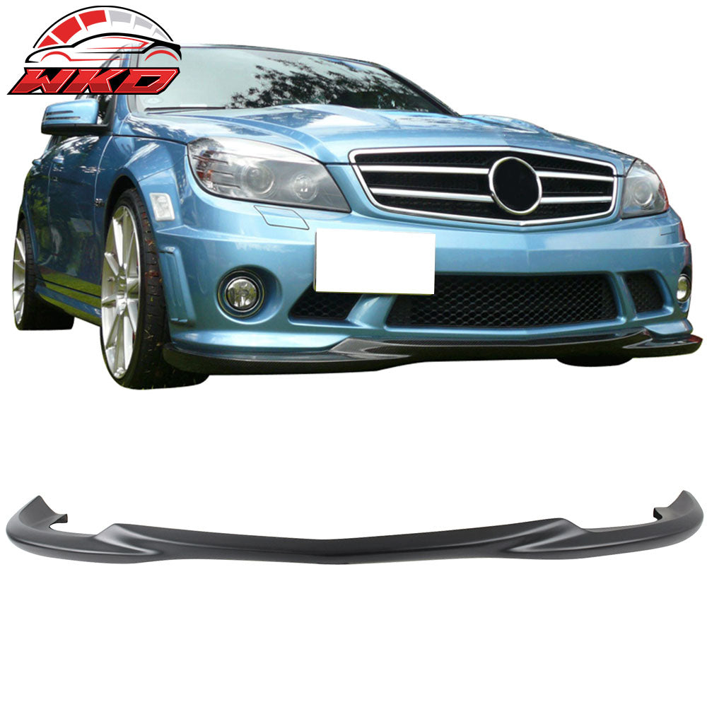 Fits 08-11 Benz C Class W204 C63 AMG Godhand Style Matte Black Front Bumper Lip