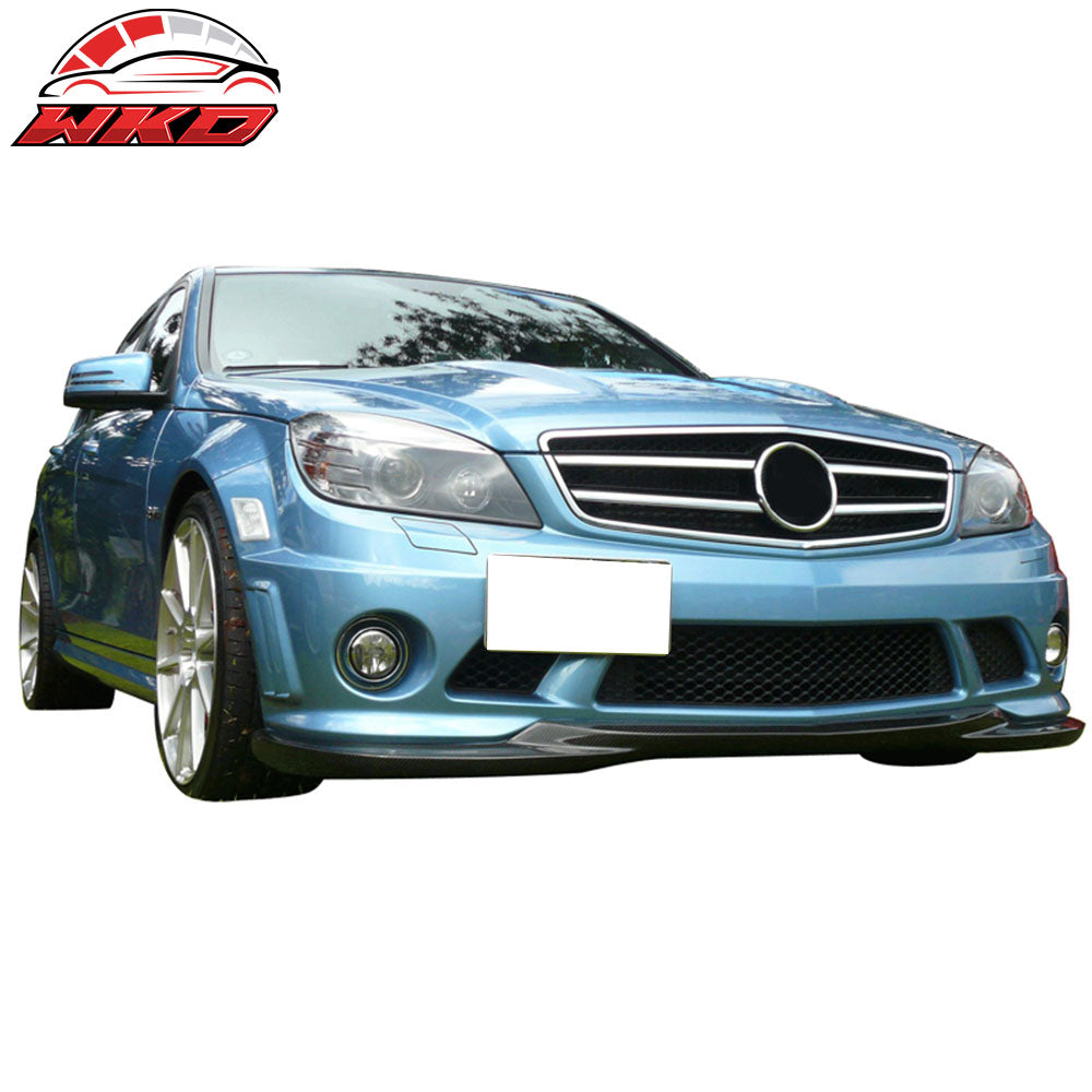 Fits 08-11 Benz C Class W204 C63 AMG Godhand Style Matte Black Front Bumper Lip