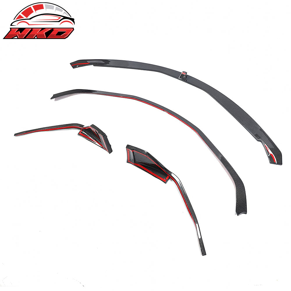 Fits 20-25 Toyota GR Supra A90 A91 MZ Speed 4PCS Front Bumper Lip Carbon Fiber