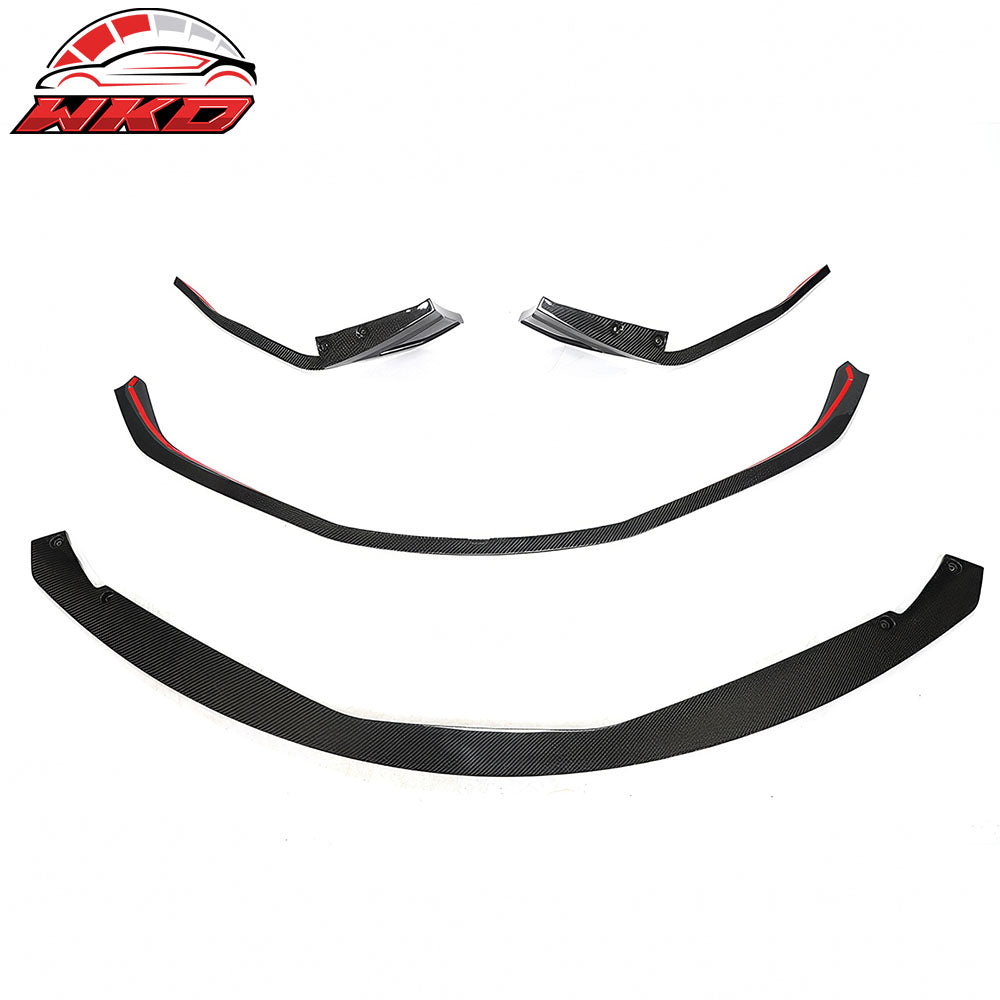 Fits 20-25 Toyota GR Supra A90 A91 MZ Speed 4PCS Front Bumper Lip Carbon Fiber