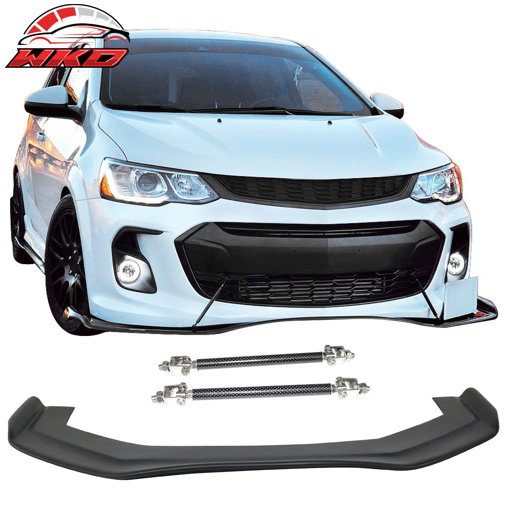 Fits 17-20 Chevy Sonic RB Style 68x20in Front Bumper Lip PP & Strut Rod Splitter
