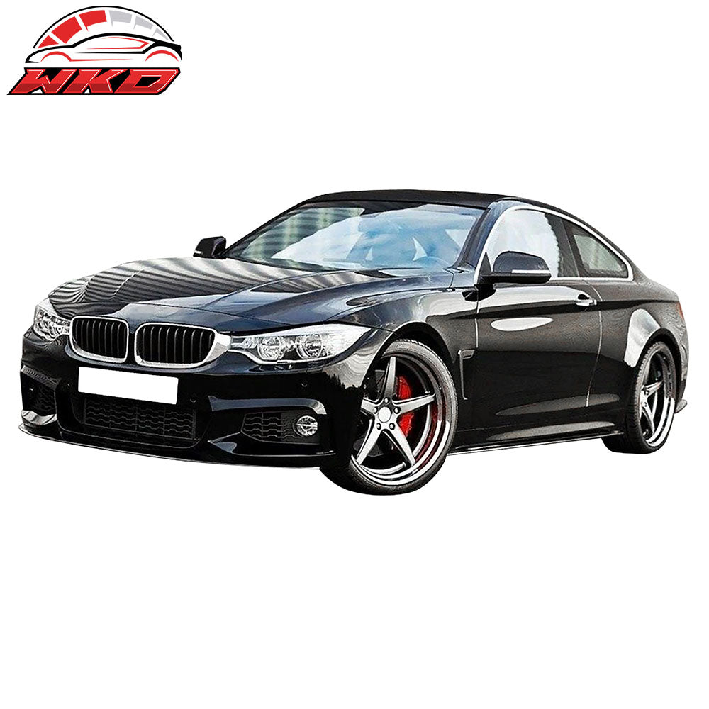 Fits 14-20 BMW F32 F33 F36 4-Series M Sport Unpainted Black Front Bumper Lip PU
