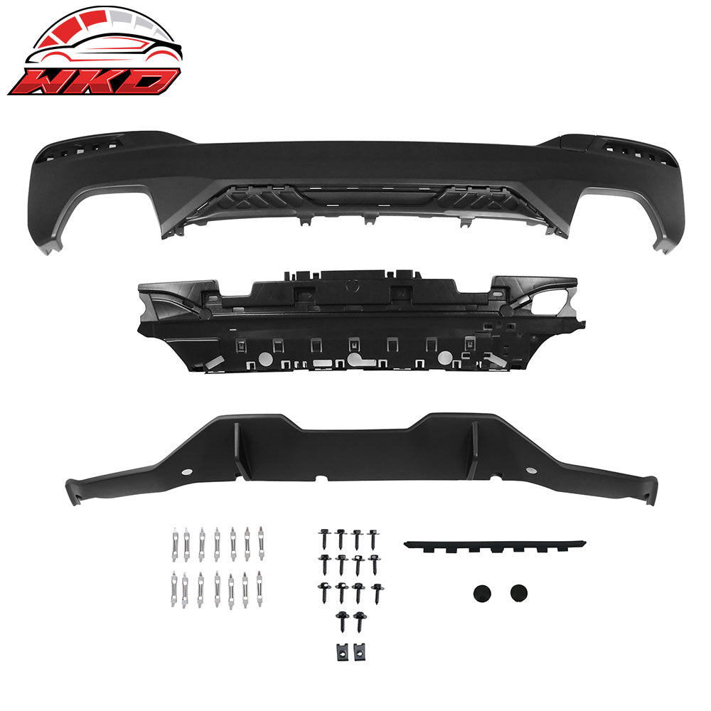 Fit 17-20 BMW 5 Series G30 MP Style Front Bumper Lip & Side Sill & Rear Diffuser