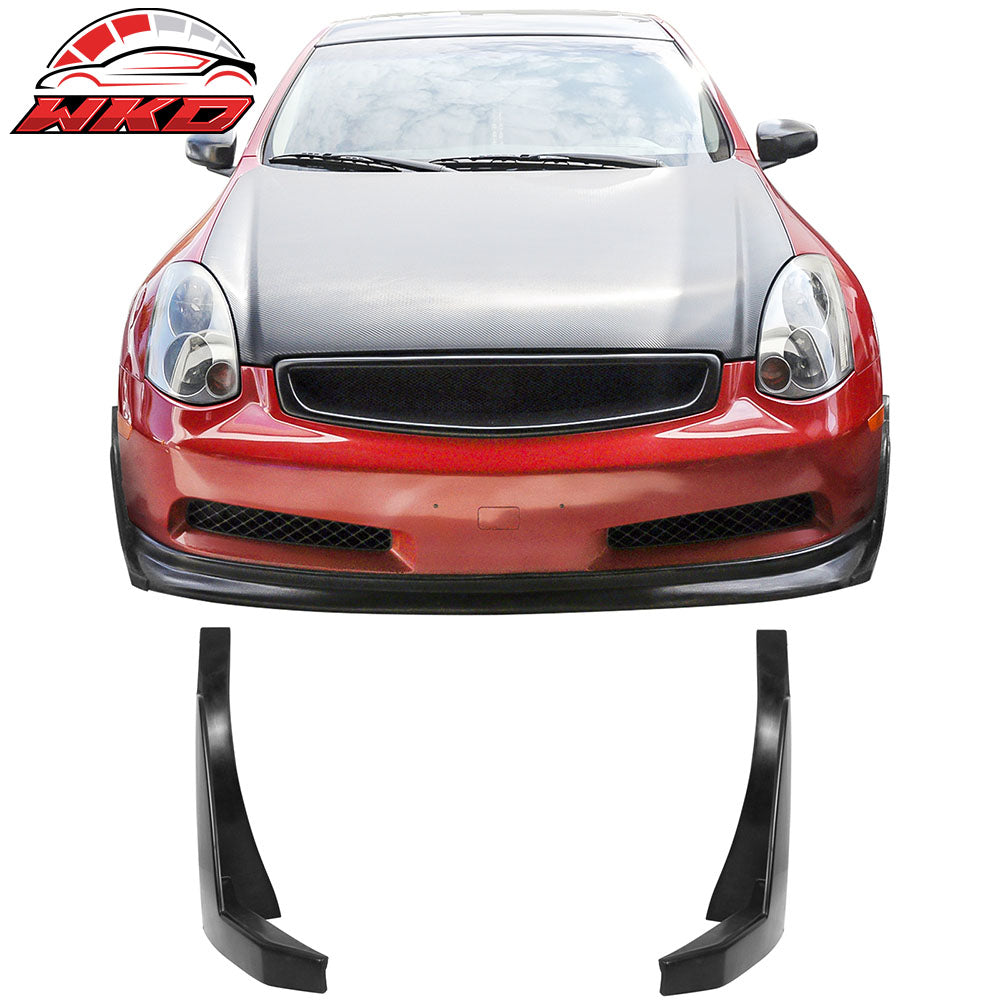 Fits 03-06 Infiniti G35 Coupe N1 Style Front Bumper Lip Splitter Corner Winglets