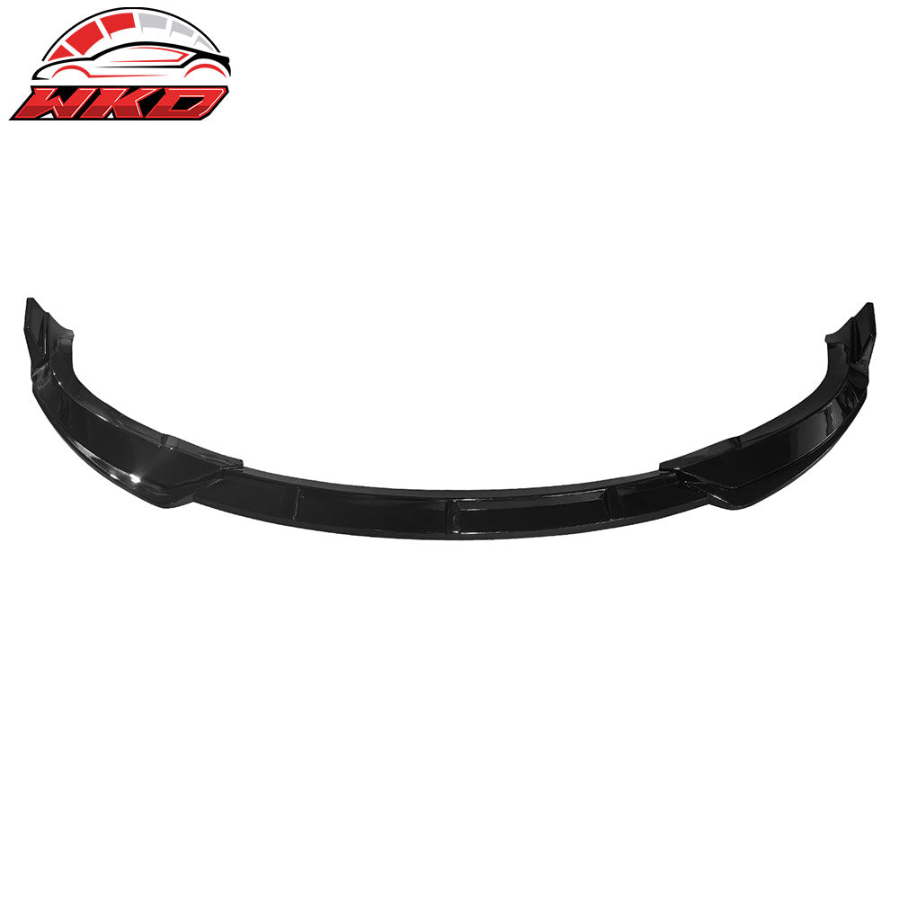 Fits 22-25 Tesla Model X IKON Style 3PCS Front Bumper Lip Spoiler Gloss Black