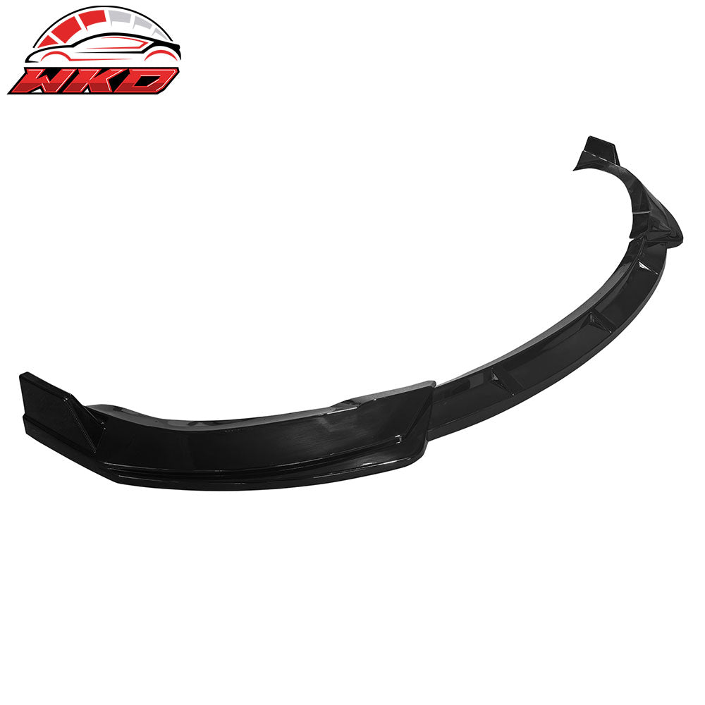 Fits 22-25 Tesla Model X IKON Style 3PCS Front Bumper Lip Spoiler Gloss Black