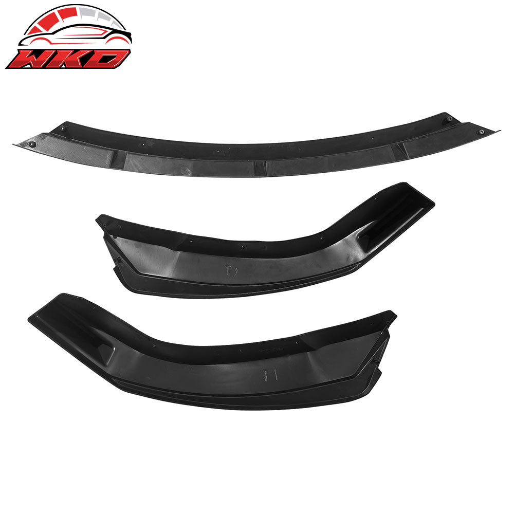 Fits 22-25 Tesla Model X IKON Style 3PCS Front Bumper Lip Spoiler Gloss Black