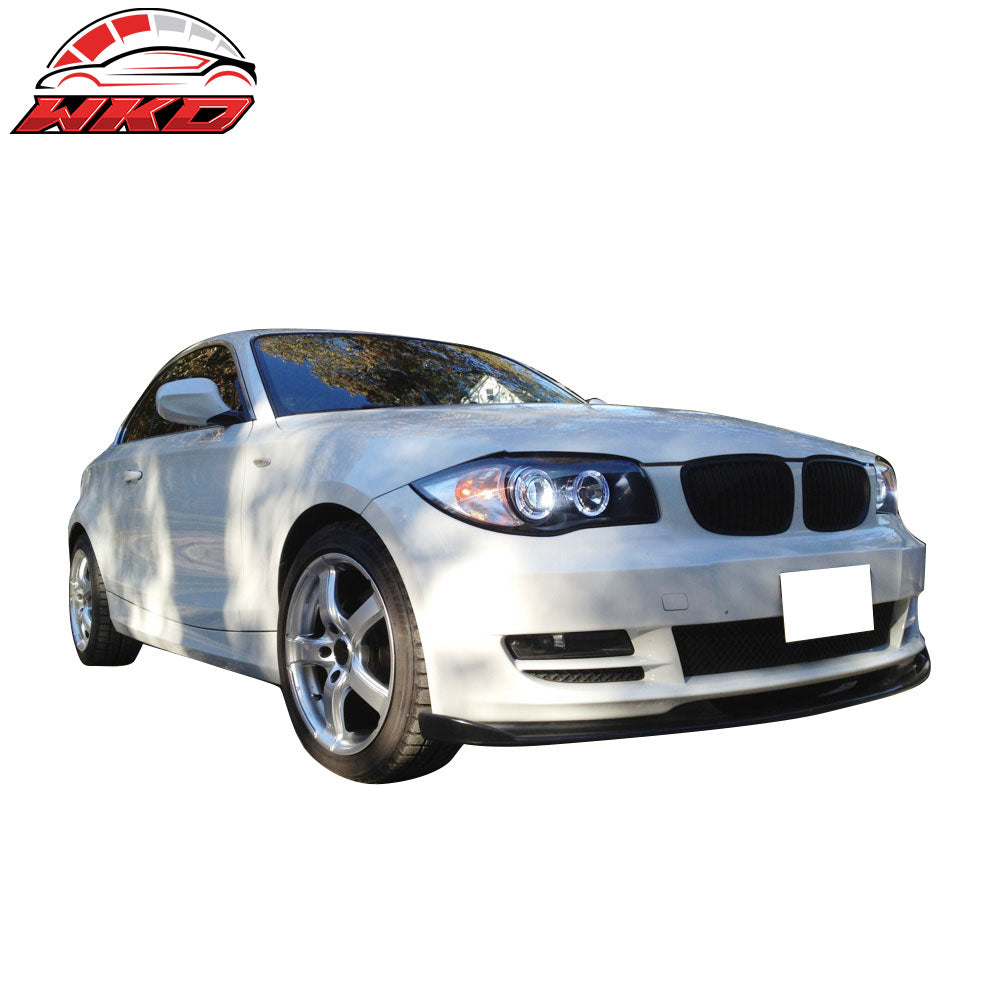 Fits 07-11 BMW E82 1 Series 128i H Style Unpainted Front Bumper Lip Spoiler PU