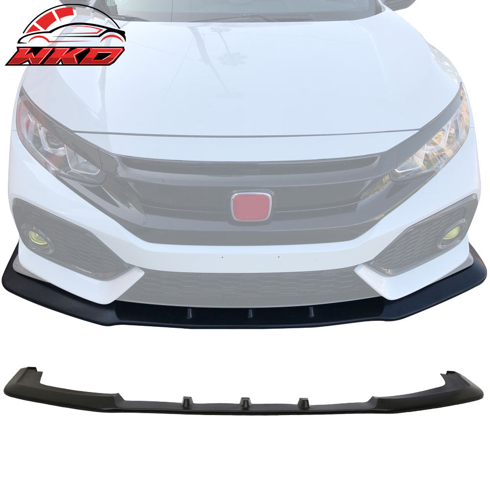 Fits 17-21 Honda Civic Sport Hatchback V3 Style 1PC Front Bumper Lip Spoiler PU