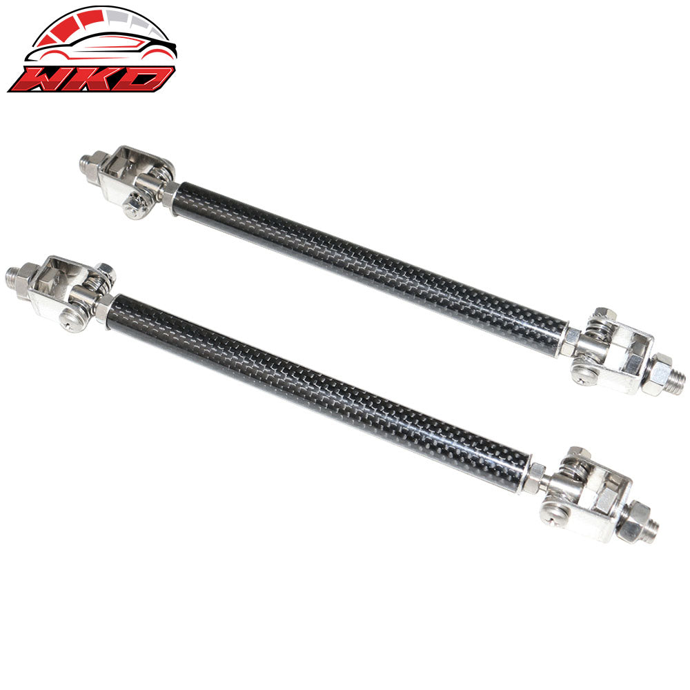 Universal RB Style Front Bumper Lip Spoiler Splitter 2x Carbon Fiber Strut Rods