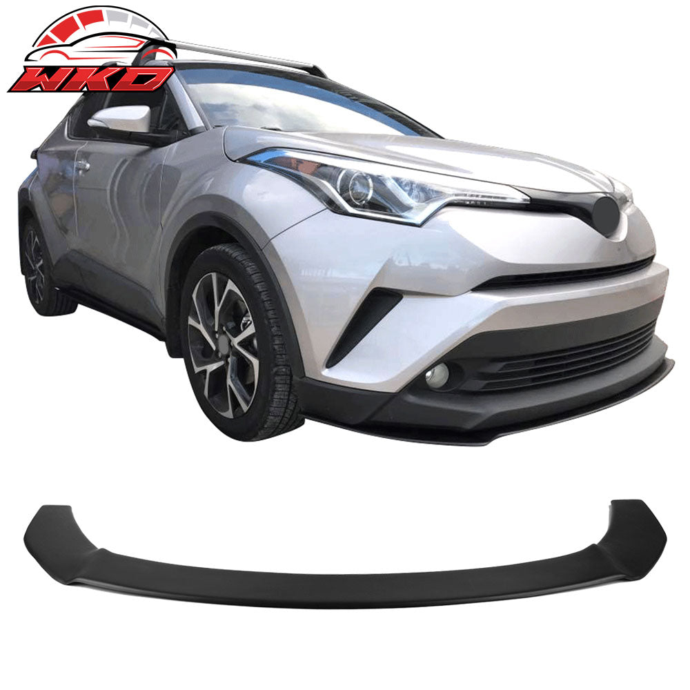 Fits 18-19 Toyota CHR Front Bumper Lip + Strut Rods Matte BlacK PP & NEO Rods
