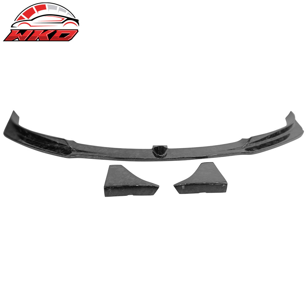 Fits 17-23 Tesla Model 3 V Style Front Bumper Lip 3PC - Forged Carbon Fiber