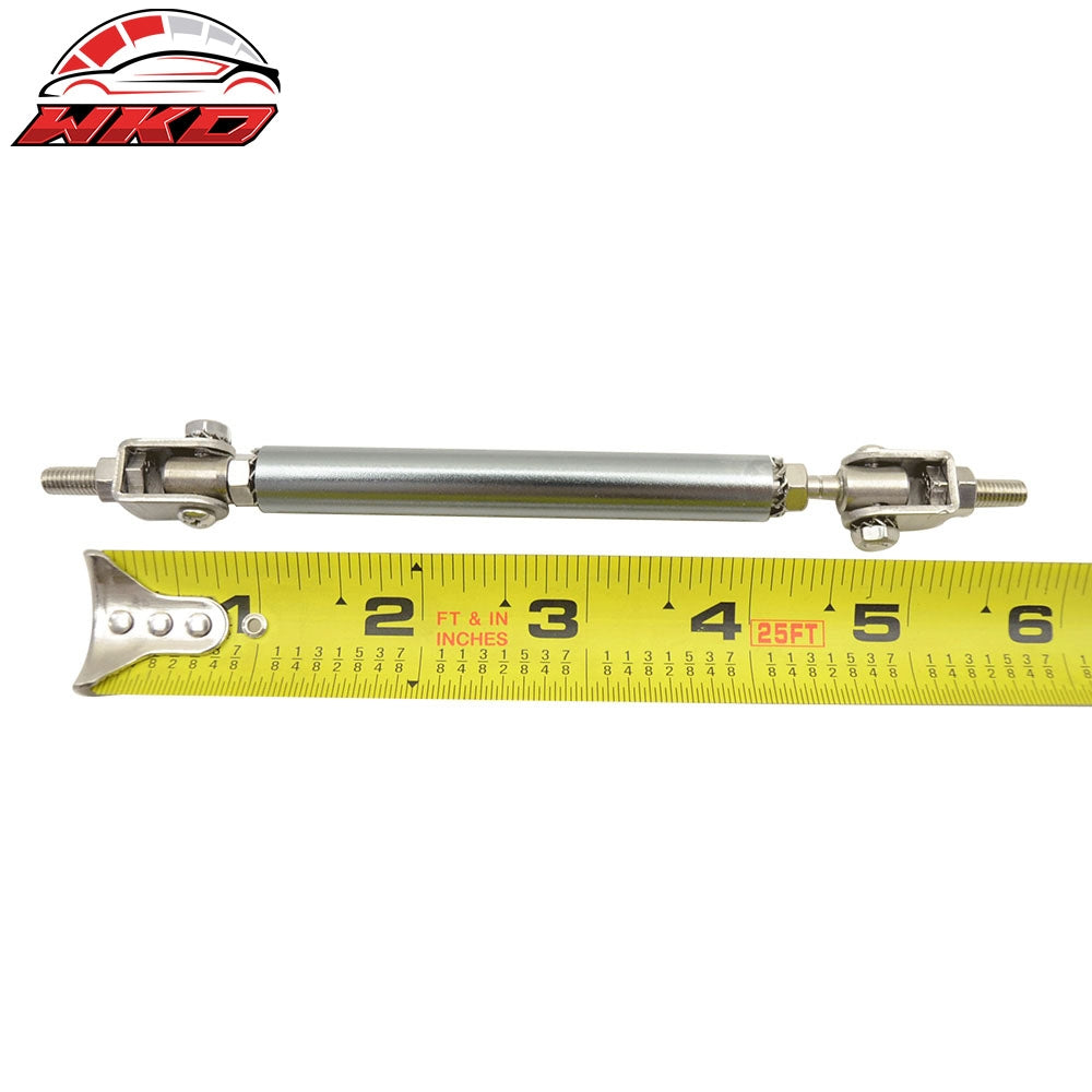 2PCS Universal Gunmetal Sanded Adjustable 5.5-8 Inch Front Bumper Lip Strut Rod
