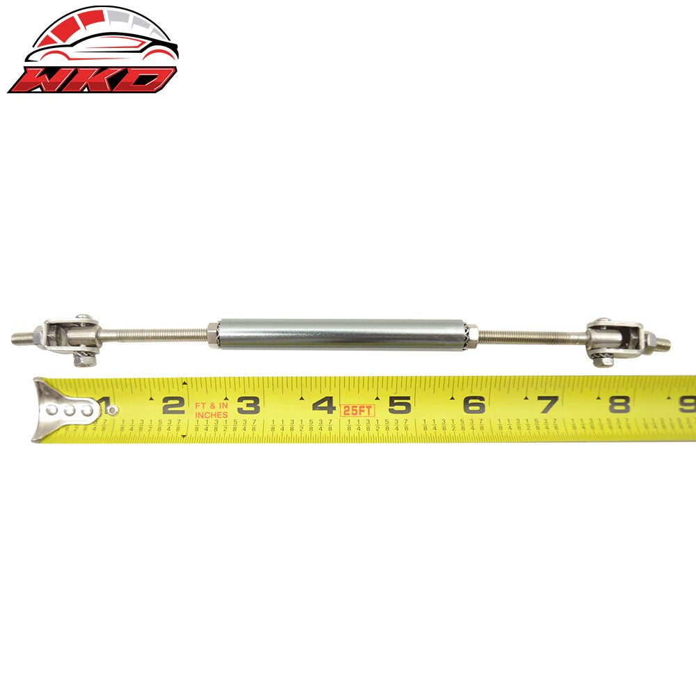 2PCS Universal Gunmetal Sanded Adjustable 5.5-8 Inch Front Bumper Lip Strut Rod