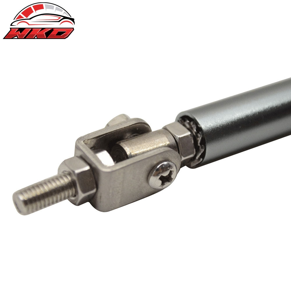 2PCS Universal Gunmetal Sanded Adjustable 5.5-8 Inch Front Bumper Lip Strut Rod