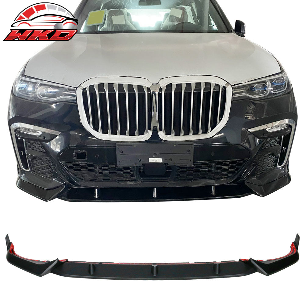 Fits 19-22 BMW G07 X7 M Sport 3PCS Front Bumper Lip Black Primer
