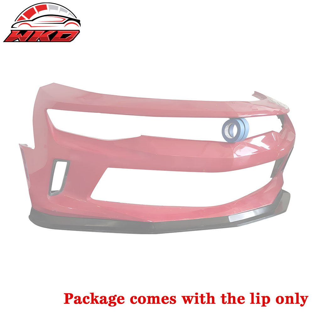 Fit 16-18 Chevrolet Camaro MDA Style Front Bumper Lip Spoiler Unpainted Black PU