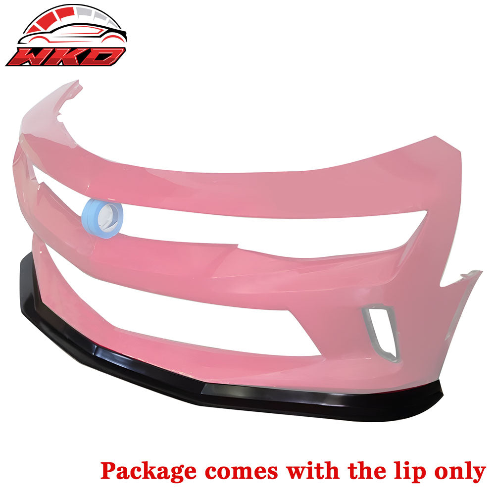 Fit 16-18 Chevrolet Camaro MDA Style Front Bumper Lip Spoiler Unpainted Black PU