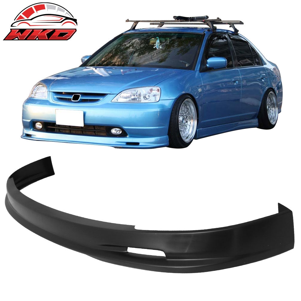 Fits 01-03 Honda Civic 2/4Dr Mugen Style PP Front Bumper Lip Spoiler Unpainted
