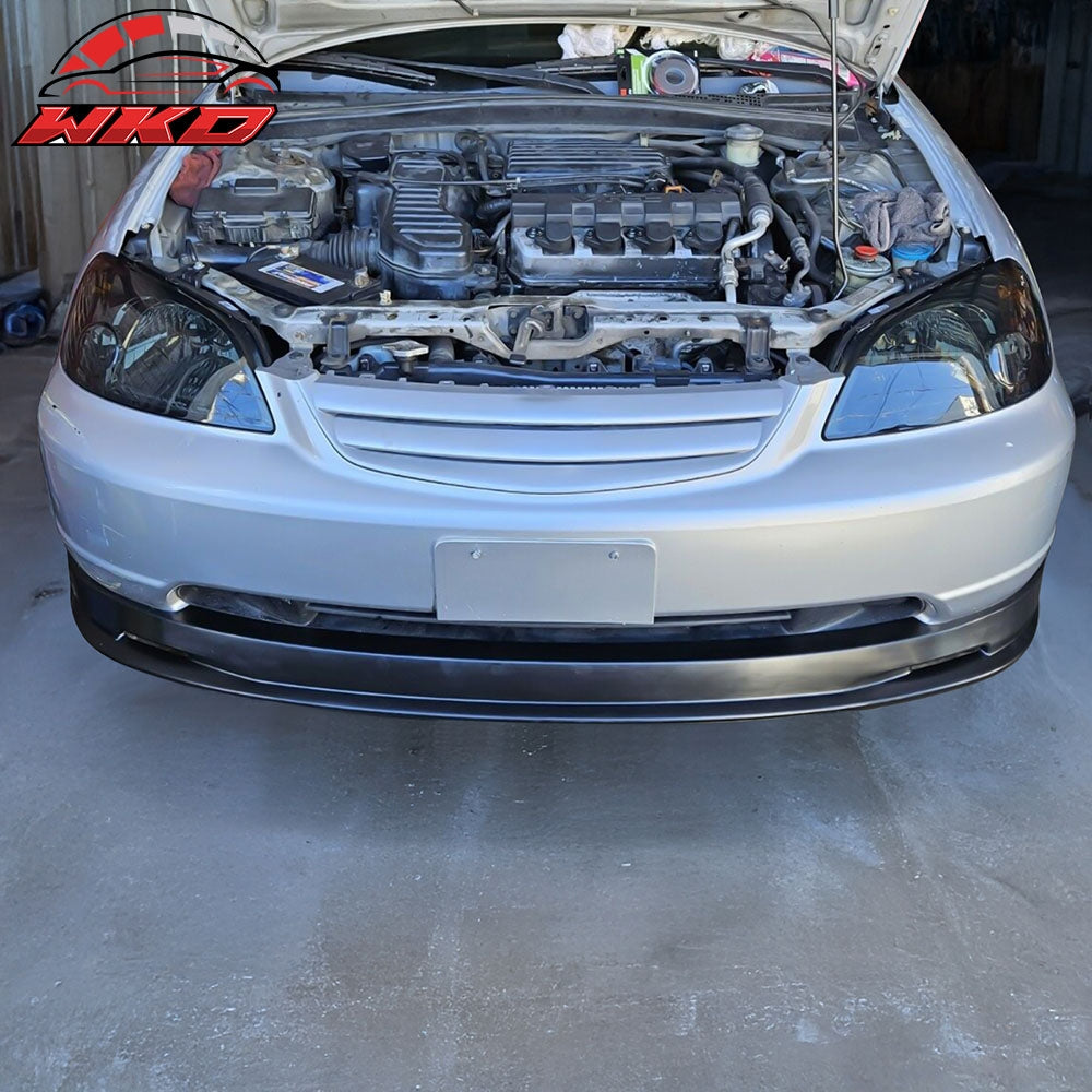 Fits 01-03 Honda Civic 2/4Dr Mugen Style PP Front Bumper Lip Spoiler Unpainted