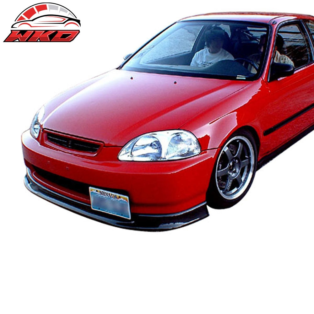 Wholesale 1996-1998 Honda Civic Front Lip Spoiler Mugen Style Unpainted Black PP 每 Bulk Orders & Dealer Pricing Available