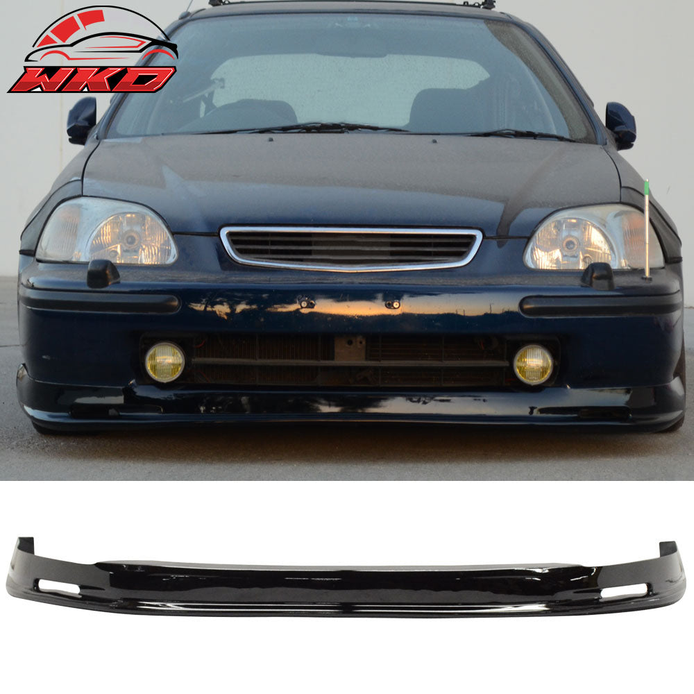 Fits 96-98 Honda Civic EK Mugen Style Painted Black Front Bumper Lip Spoiler