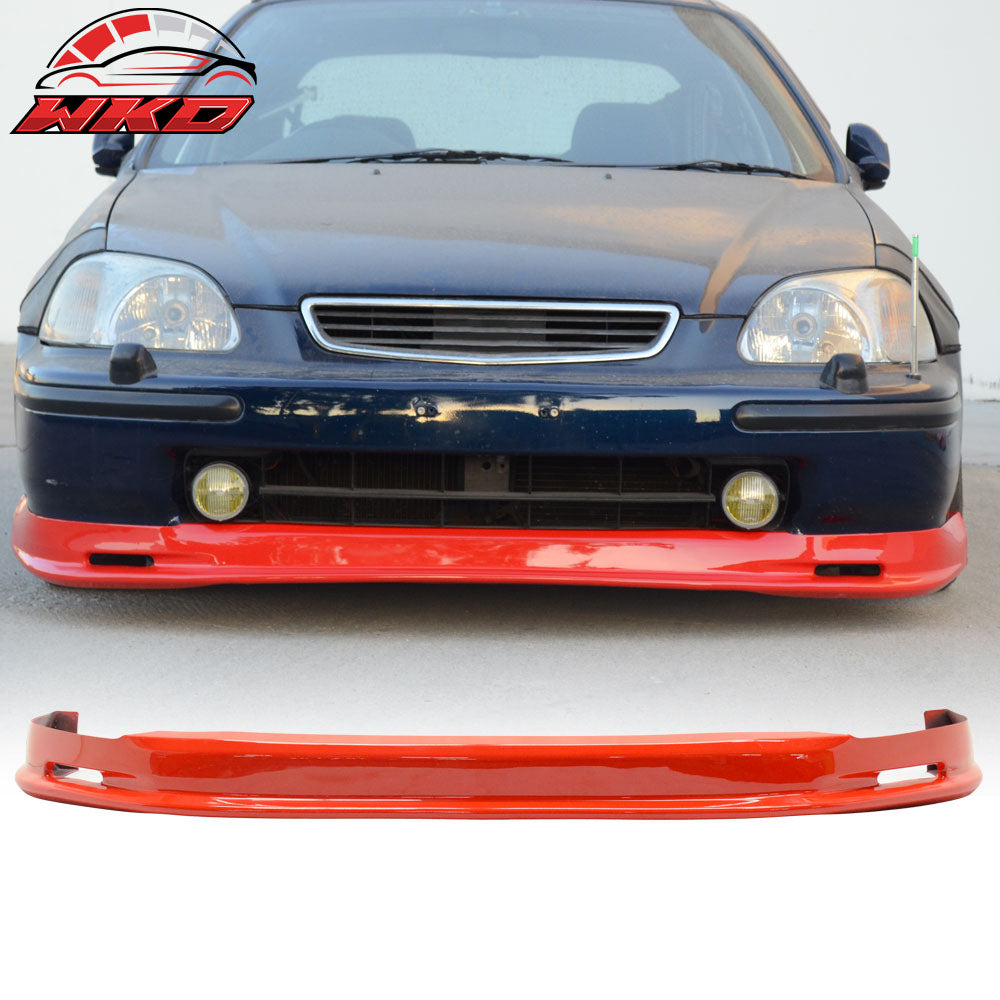 Fits 96-98 Honda Civic EK Mugen Style Painted Red Front Bumper Lip Spoiler PU