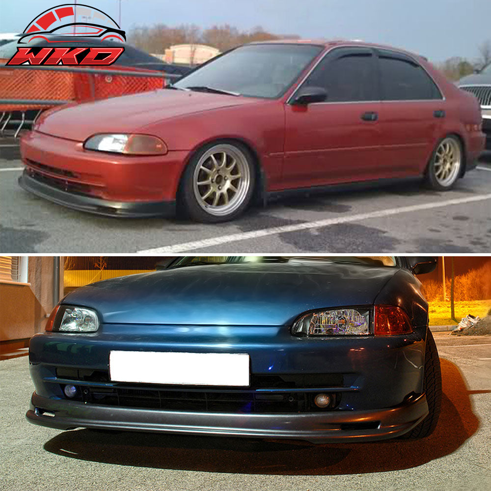 Fits 92-95 Honda Civic Sedan 4Dr Front Bumper Lip Spoiler Splitter Unpainted PU