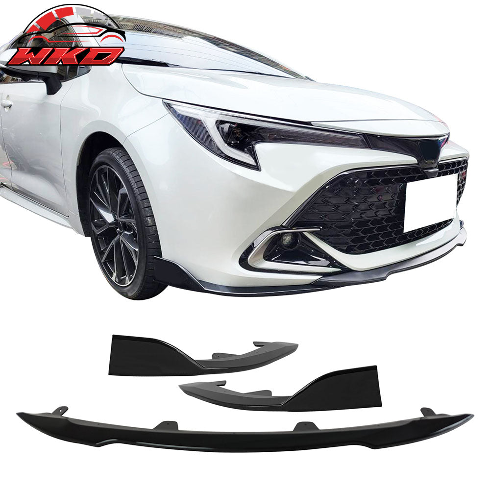 Fits 22-25 Toyota Corolla Auris E210 Hatchback 3PCS Front Bumper Lip Gloss Black