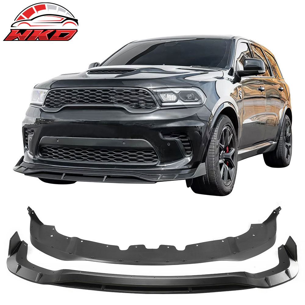 Fits 21-25 Dodge Durango Front Bumper Lip Matte Black 5PC Spoiler Chin Splitter