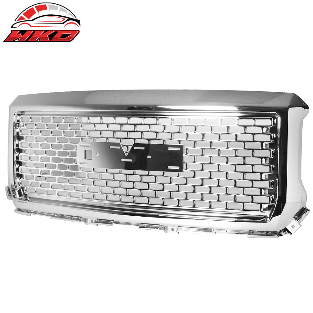 14-15 GMC Sierra 1500 Vertical Style Chrome Front Bumper Mesh Grille ABS | Wholesale