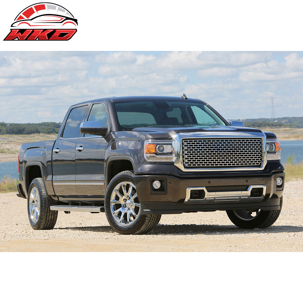 Fits 14-15 GMC Sierra 1500 Vertical Style Chrome Front Bumper Mesh Grille ABS