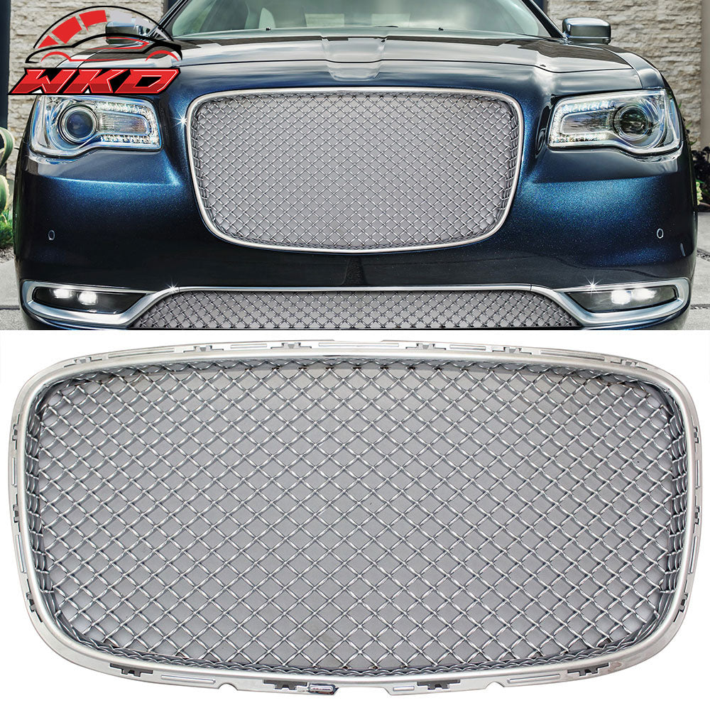 Fits 15-23 Chrysler 300 300C B Style Front Bumper Upper Grill Mesh Grille Chrome